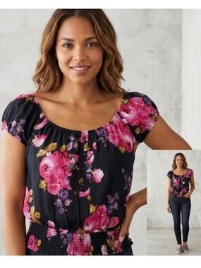 5/$25 Rennes Floral Top S